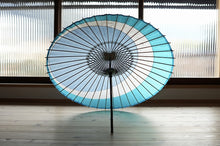 画像をギャラリービューアに読み込む, 小蛇の目傘【三日月 水色×ターコイズ】 - 和傘CASA