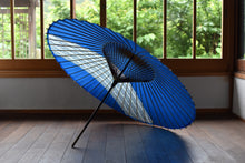 画像をギャラリービューアに読み込む, 蛇の目傘【縞帯 青×格子模様】