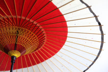 画像をギャラリービューアに読み込む, 蛇の目傘【月奴 赤×七夕】(軒黒)(木柄)