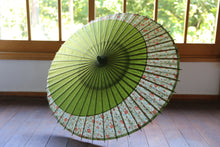 画像をギャラリービューアに読み込む, 日傘【月奴 鶯×花柄】