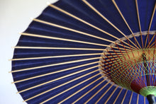 画像をギャラリービューアに読み込む, 蛇の目傘【縞帯 紺×菊唐草】