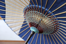 画像をギャラリービューアに読み込む, 日傘【縞帯 紺×格子模様】 - 和傘CASA