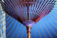 画像をギャラリービューアに読み込む, 蛇の目傘【縞帯 阿波和紙藍染 濃紺×柳】