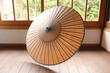 画像をギャラリービューアに読み込む, 日傘【二重張 透かし文様「ねじり輪」×柿渋】 (水色)