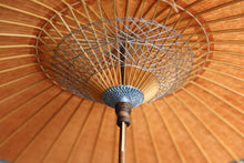 画像をギャラリービューアに読み込む, 日傘【二重張 透かし文様「ねじり輪」×柿渋】 (水色)