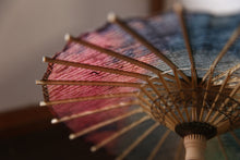 画像をギャラリービューアに読み込む, まめ和傘【落水紙 縞(ダークグリーン)】