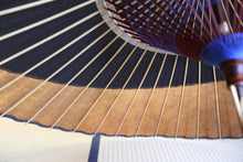 画像をギャラリービューアに読み込む, 蛇の目傘【月奴 黒×柿渋鉄】(ブルー)(竹柄)