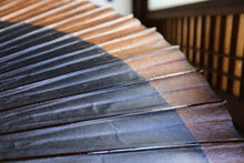 画像をギャラリービューアに読み込む, 蛇の目傘【月奴 黒×柿渋鉄】(ブルー)(竹柄)