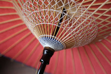 画像をギャラリービューアに読み込む, 日傘【桃色】(木柄カシュ―漆)