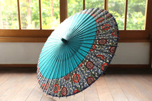 画像をギャラリービューアに読み込む, 日傘【月奴 ターコイズ×菊唐草】
