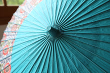画像をギャラリービューアに読み込む, 日傘【月奴 ターコイズ×菊唐草】