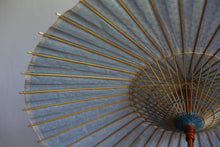 画像をギャラリービューアに読み込む, 日傘【二重張 紺×水玉(水色)】