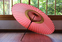画像をギャラリービューアに読み込む, 蛇の目傘【中張 ピンク×黒柿】