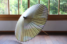 画像をギャラリービューアに読み込む, 日傘【二重張 ムラ染 グリーン系×白】