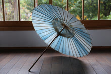 画像をギャラリービューアに読み込む, 日傘【二重張 白×もみ紙 水色】