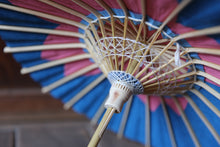 画像をギャラリービューアに読み込む, まめ和傘【切継ぎ 桜(青×ピンク)】 - 和傘CASA