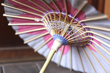 画像をギャラリービューアに読み込む, まめ和傘【切継ぎ 桜(グレー×ピンク)】 - 和傘CASA