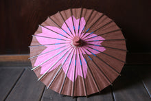 画像をギャラリービューアに読み込む, まめ和傘【切継ぎ 桜(茶×ピンク)】 - 和傘CASA