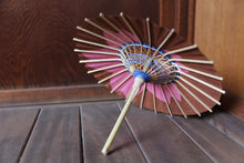 画像をギャラリービューアに読み込む, まめ和傘【切継ぎ 桜(茶×ピンク)】 - 和傘CASA