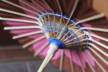 画像をギャラリービューアに読み込む, まめ和傘【切継ぎ 桜(茶×ピンク)】 - 和傘CASA