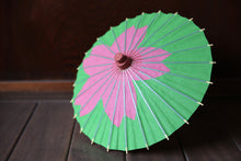 画像をギャラリービューアに読み込む, まめ和傘【切継ぎ 桜(緑×ピンク)】 - 和傘CASA