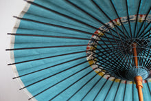 画像をギャラリービューアに読み込む, 日傘【ブルーグリーン(中置折染/黒骨)】