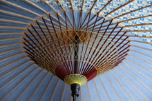 画像をギャラリービューアに読み込む, 蛇の目傘【縞帯 水色×青格子】 - 和傘CASA