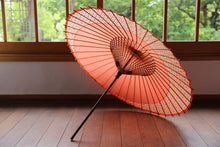 画像をギャラリービューアに読み込む, 小蛇の目傘【月奴 橙×花柄】