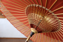 画像をギャラリービューアに読み込む, 小蛇の目傘【月奴 橙×花柄】