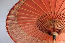 画像をギャラリービューアに読み込む, 小蛇の目傘【月奴 橙×花柄】