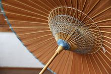 画像をギャラリービューアに読み込む, 日傘【二重張 透かし文様「麻の葉」×柿渋】(水色)