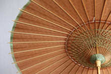 画像をギャラリービューアに読み込む, 日傘【二重張 透かし文様「麻の葉」×柿渋】(グリーン)