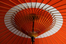 画像をギャラリービューアに読み込む, 蛇の目傘【中張 オレンジ×白】