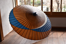 画像をギャラリービューアに読み込む, 蛇の目傘【交叉 柿渋×藍染(白)】