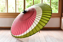 画像をギャラリービューアに読み込む, 蛇の目傘【三日月 重色目桃】 - 和傘CASA