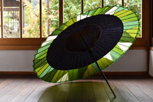 画像をギャラリービューアに読み込む, 蛇の目傘【軒奴 黒×切継(緑)】