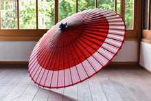 画像をギャラリービューアに読み込む, 蛇の目傘【軒奴 赤×よろけ縞】