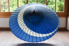 画像をギャラリービューアに読み込む, 蛇の目傘【三日月 青×ガラスボタン】