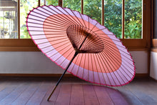 画像をギャラリービューアに読み込む, 蛇の目傘【軒奴 橙×よろけ縞】