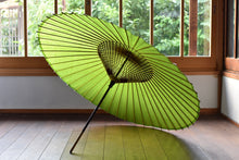 画像をギャラリービューアに読み込む, 蛇の目傘【無地 黄緑】