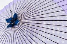 画像をギャラリービューアに読み込む, 蛇の目傘【軒奴 ガラスボタン×ラベンダー】