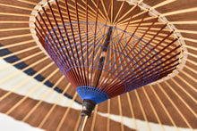 画像をギャラリービューアに読み込む, 蛇の目傘【交叉 柿渋×白(青)】