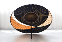 画像をギャラリービューアに読み込む, 蛇の目傘【交叉 黒×柿渋(白)】