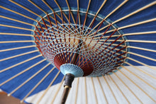 画像をギャラリービューアに読み込む, 日傘【縞帯 青×ストライプ】