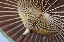 画像をギャラリービューアに読み込む, 日傘【網代軒奴 柿渋(黒柿)×かすみ染(グリーンイエロー)】