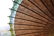 画像をギャラリービューアに読み込む, 日傘【網代軒奴 柿渋(黒柿)×かすみ染(グリーンイエロー)】