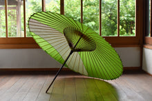 画像をギャラリービューアに読み込む, 蛇の目傘【縞帯　鶯×緑ストライプ】

