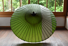 画像をギャラリービューアに読み込む, 蛇の目傘【縞帯　鶯×緑ストライプ】
