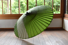 画像をギャラリービューアに読み込む, 蛇の目傘【縞帯　鶯×緑ストライプ】
