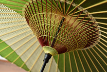 画像をギャラリービューアに読み込む, 蛇の目傘【縞帯　鶯×緑ストライプ】
